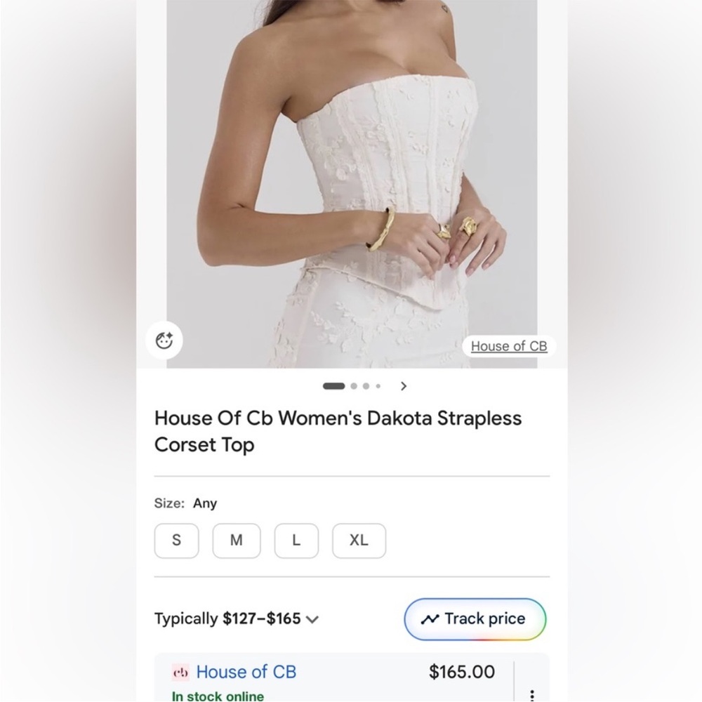 House of CB Cream Strapless Corset Dress